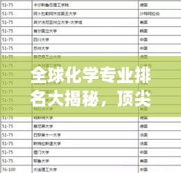 全球化學(xué)專業(yè)排名大揭秘，頂尖學(xué)府與解析！