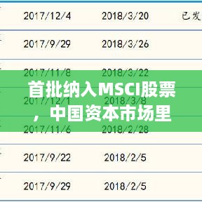 首批納入MSCI股票，中國資本市場里程碑事件揭曉！